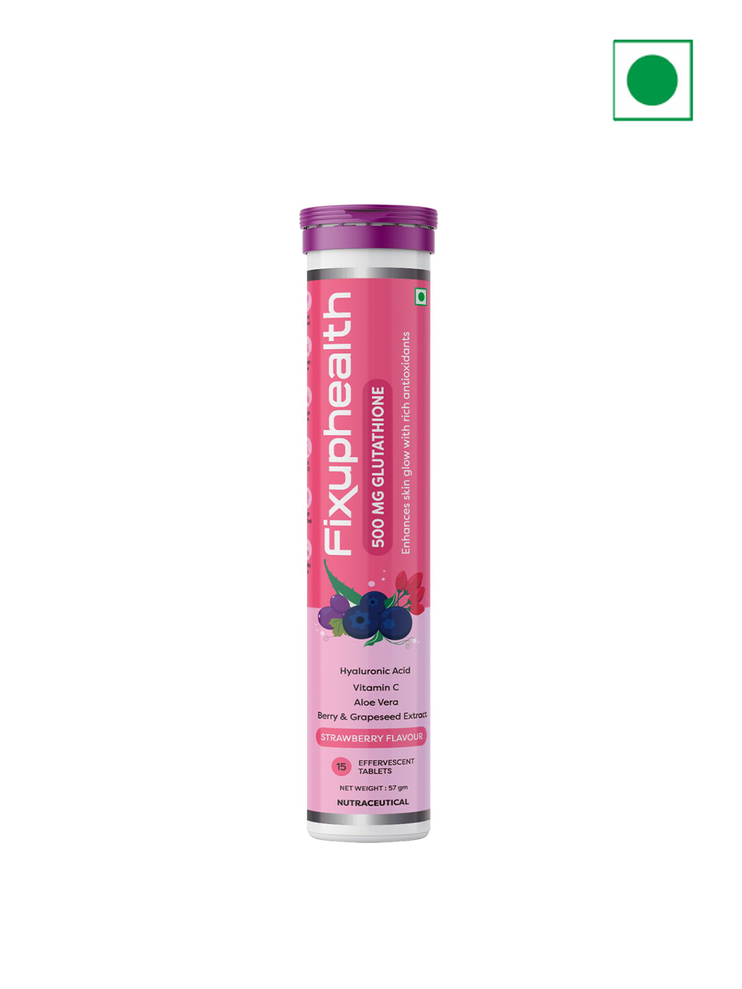 Fixuphealth Glutathione Vitamin C Aloe Vera Berry Effervescent Tablet-15 Tablets
