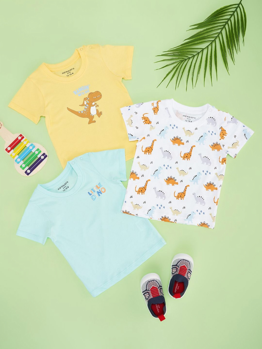 Pantaloons Baby Boys Animal Printed Round Neck Cotton T-shirts