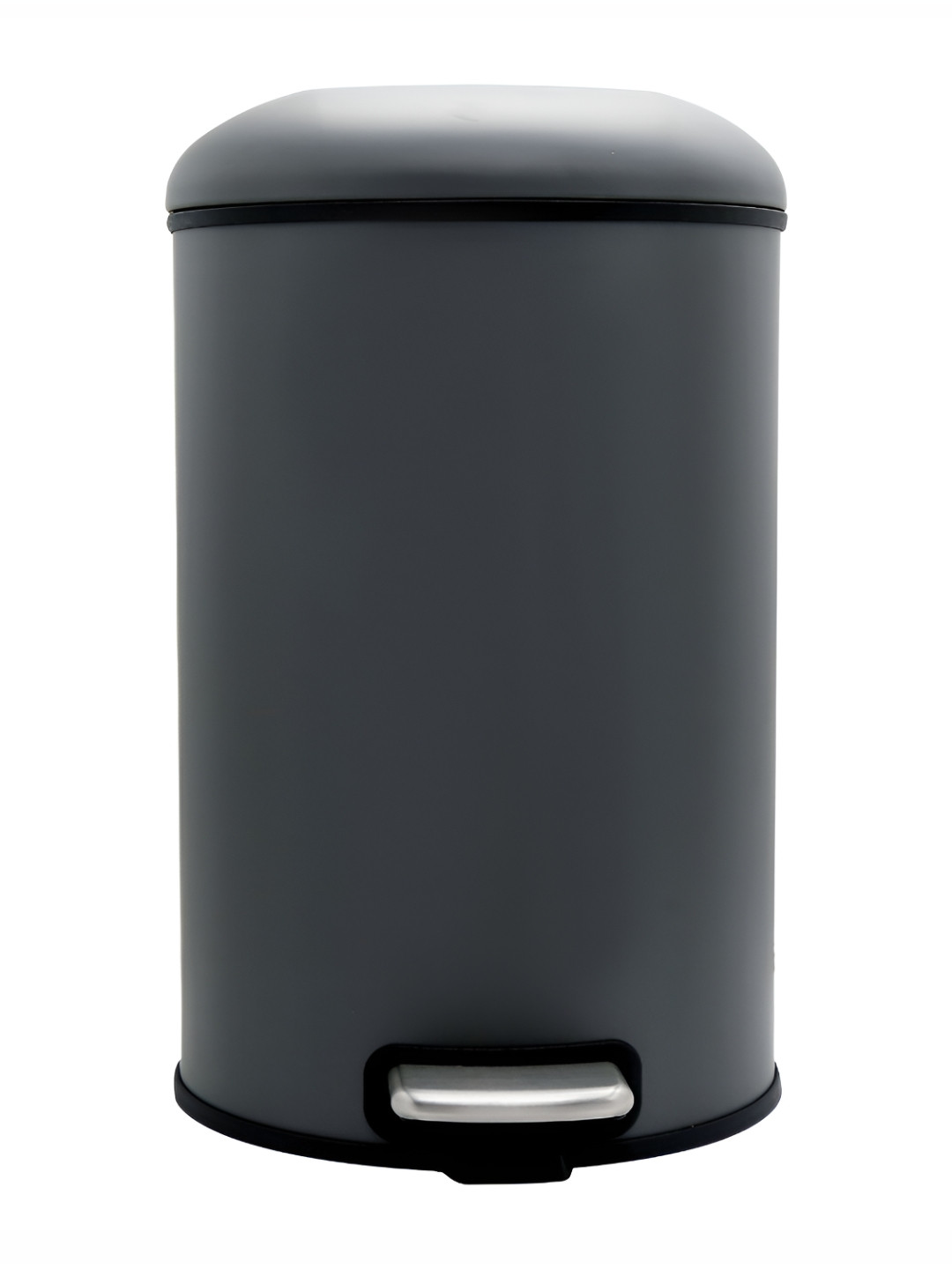 Pano Grey & Black Stainless Steel Pedal Dustbin With Lid 5L
