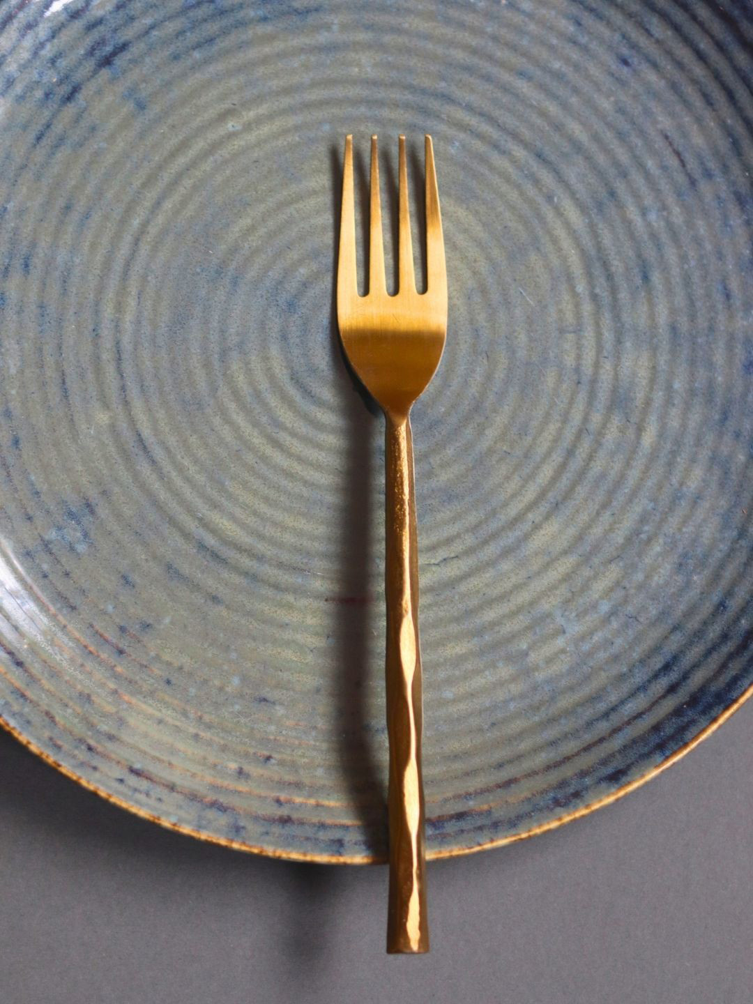 WEAVING HOMES Gold Toned Stainless Steel Dessert Fork