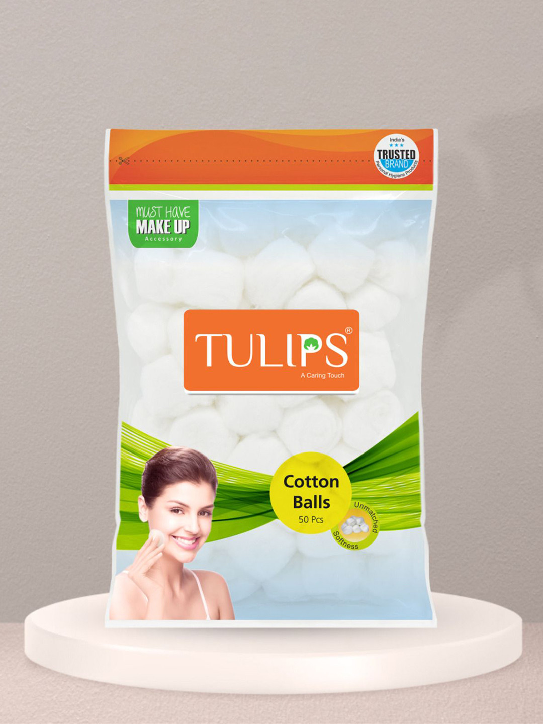 TULIPS Set Of 4 White Cotton Ball Make-Up Remover - 50 pcs Each