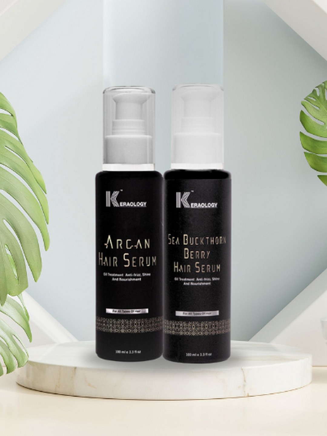 Keraology Set Of 2 Sea Buckthorn Berry Hair Serum & Argan Hair Serum- 100ml Each