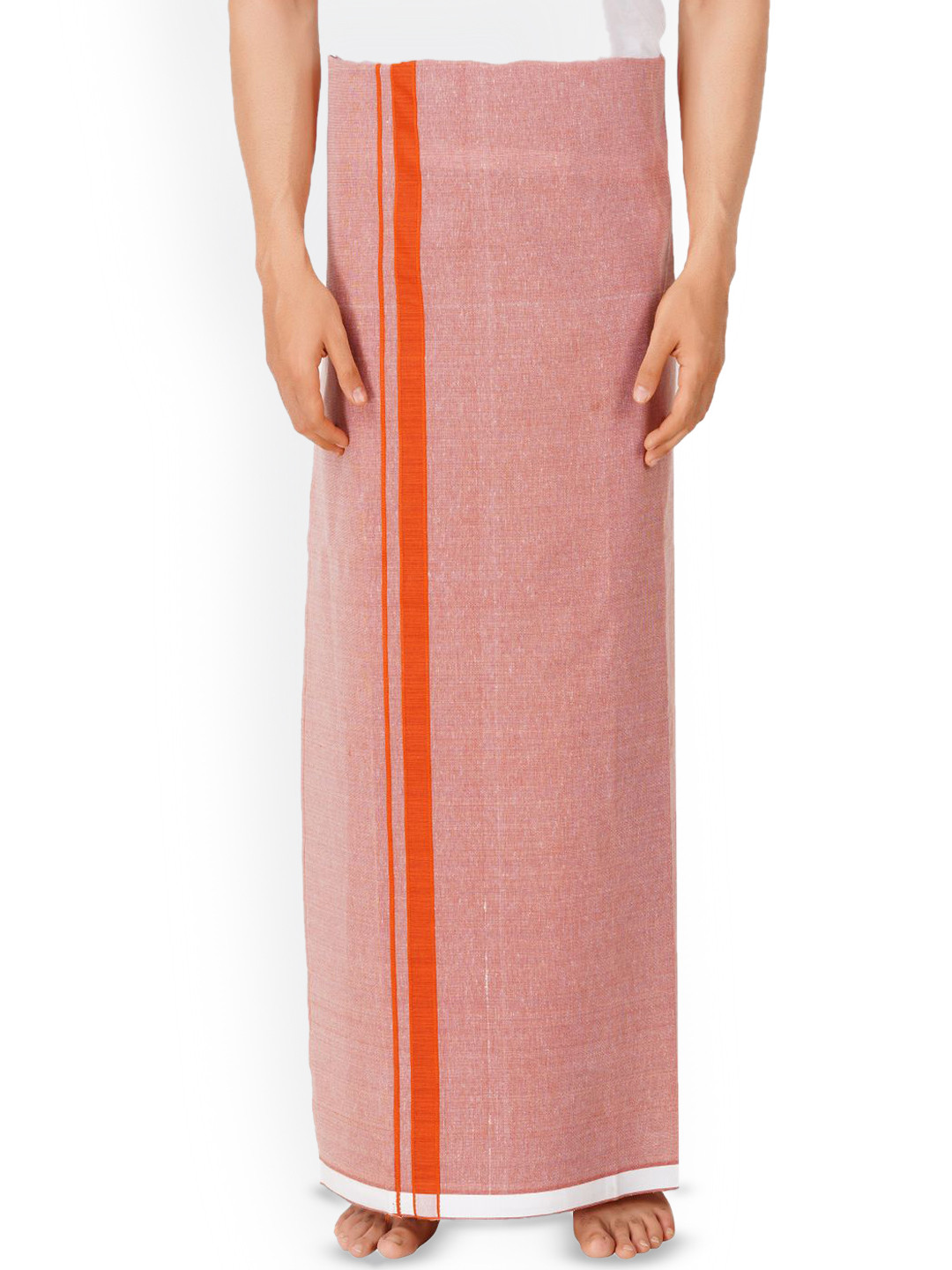 Ethazh Cotton Dhoti For Men's With Dark Matching Border