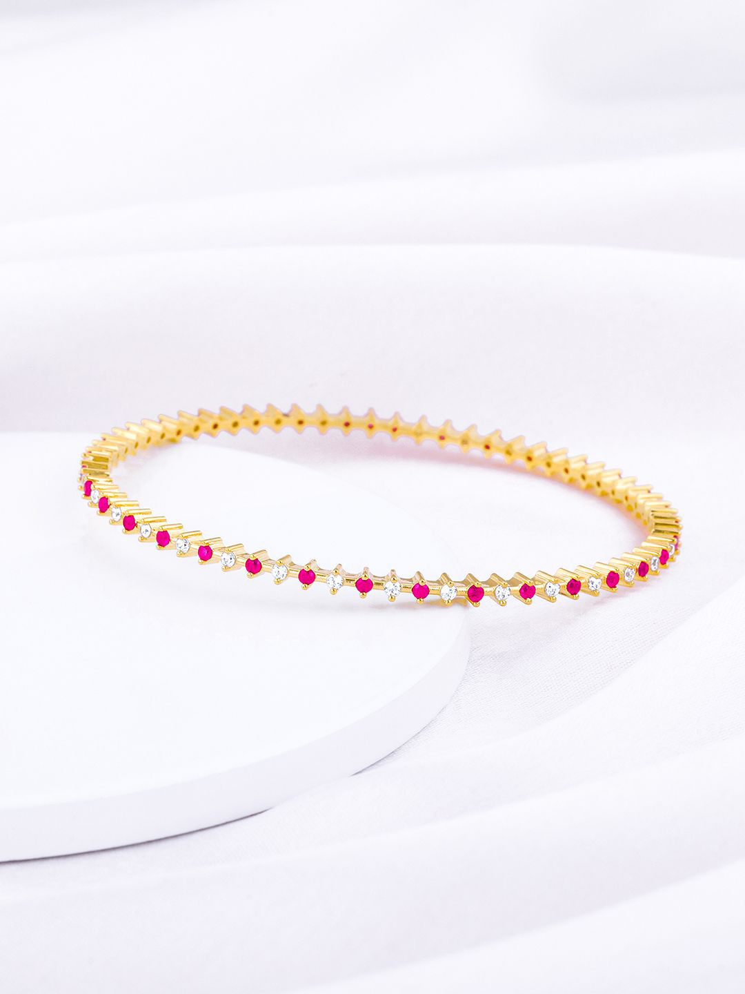 GIVA 925 Silver Gold-Plated Stone-Studded Bangles