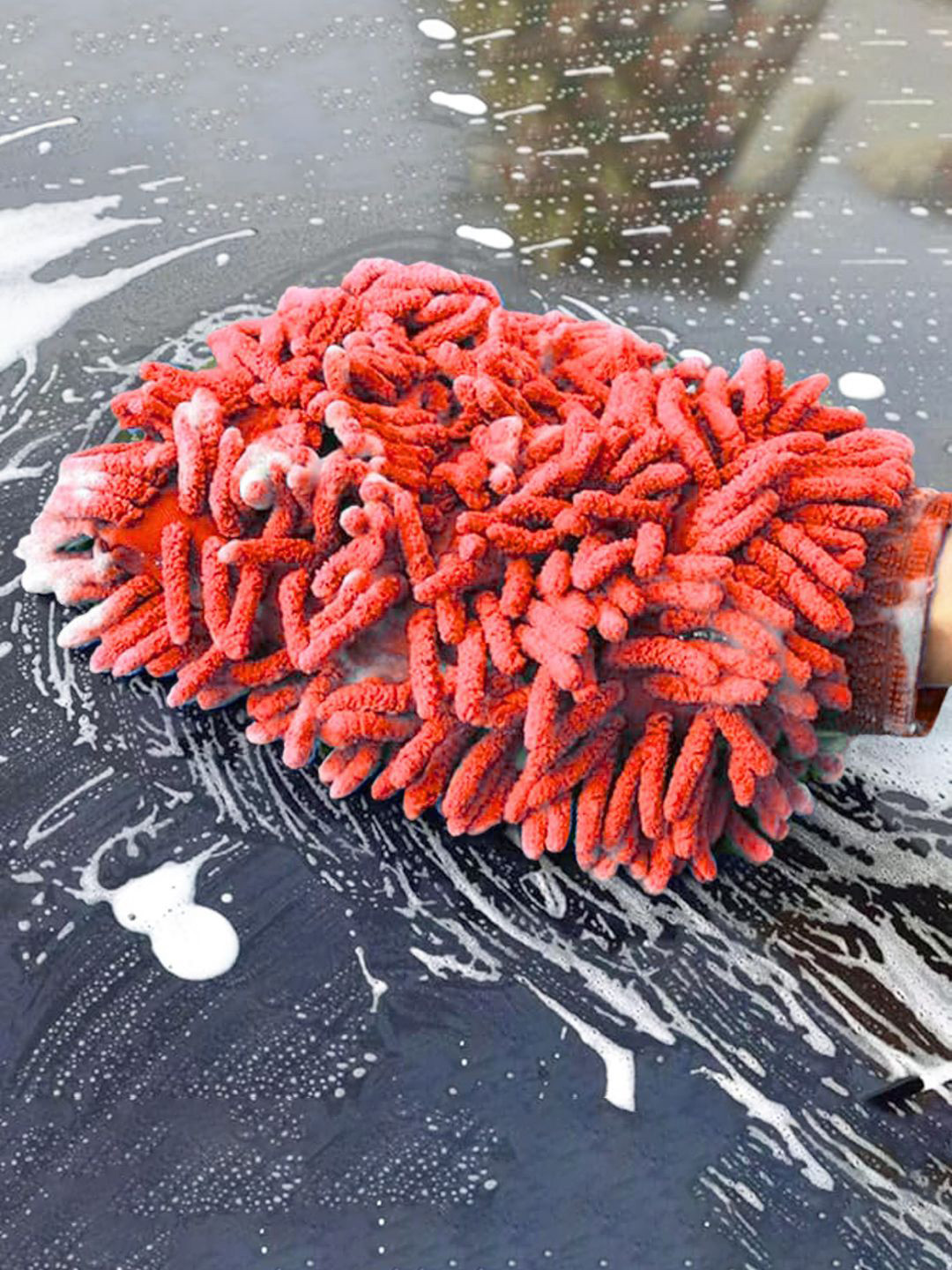 Kuber Industries Red & Green 2 Pieces 100GSM Double Sided Microfiber Kitchen Gloves