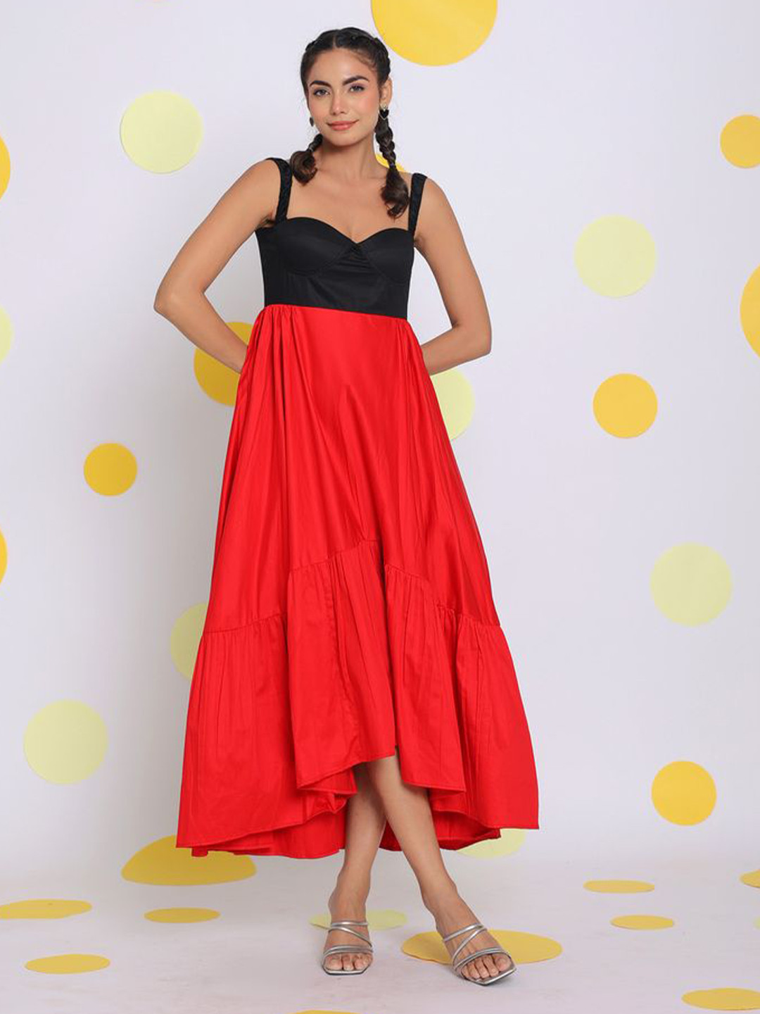 KAORI BY SHREYA AGARWAL Solid Empire Midi Dress