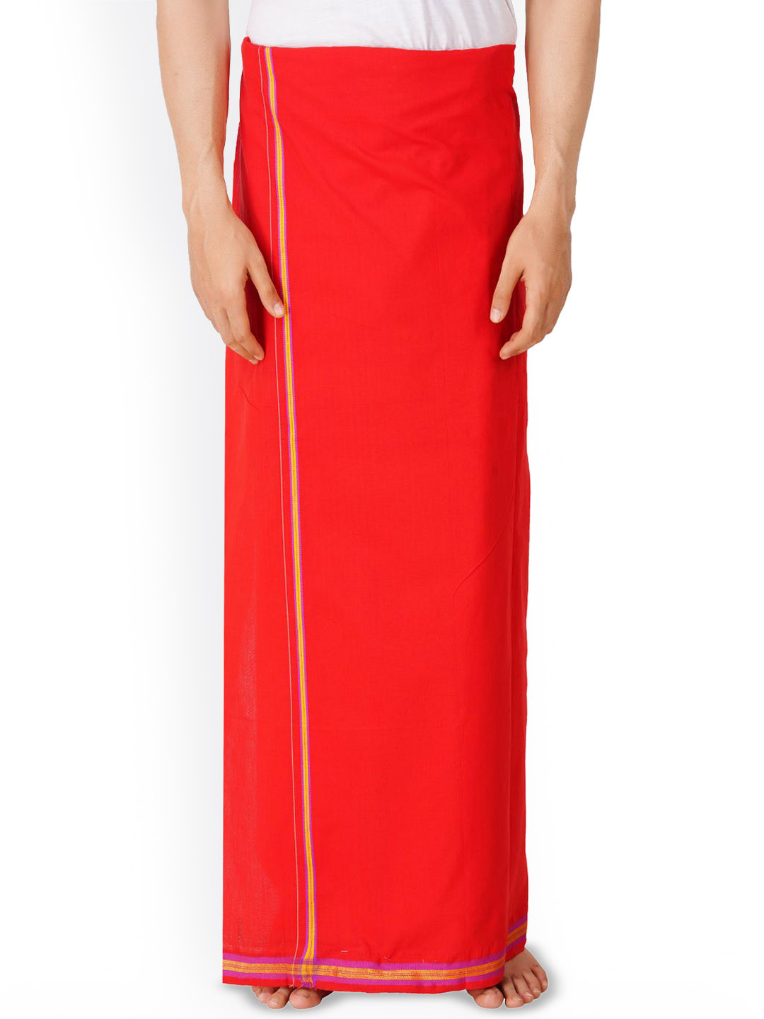 Ethazh Men Dhotis With Matching Dark Border