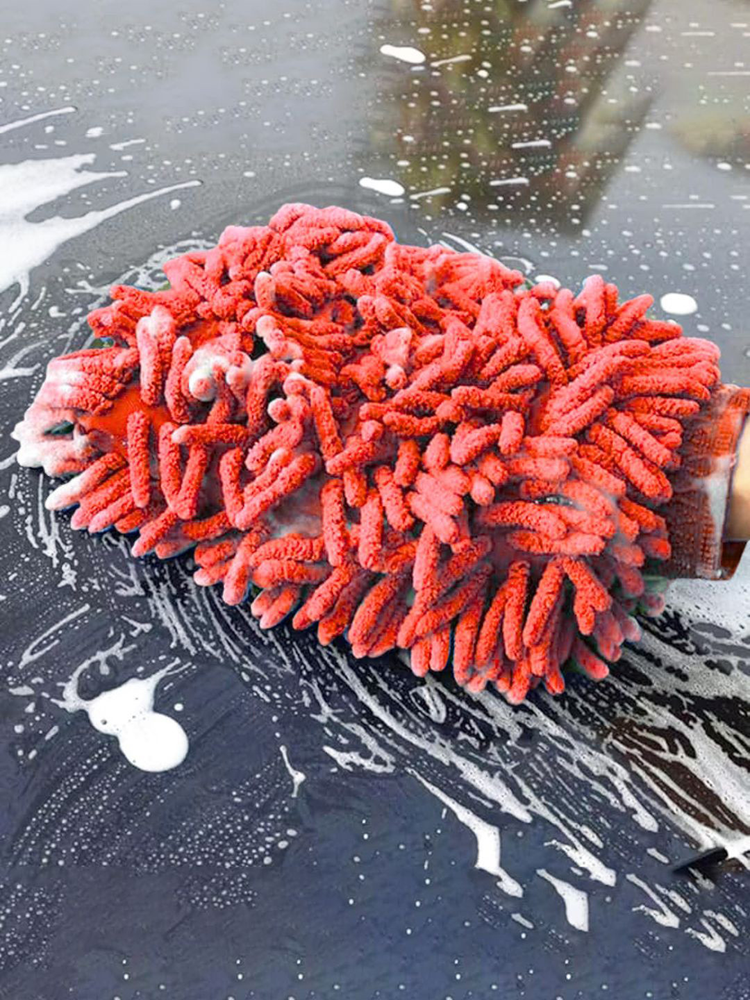 Kuber Industries Green & Red 6 Pieces 100 Gsm Double-Sided Cleaning Kitchen Gloves