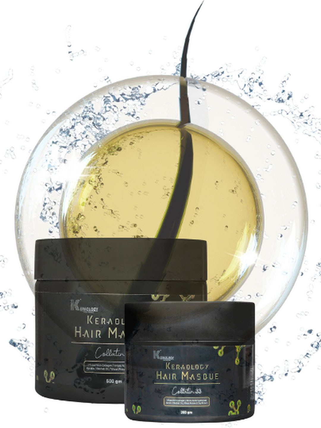 Keraology Set Of 2 Hair Masque Collatin 500 g & 200 g