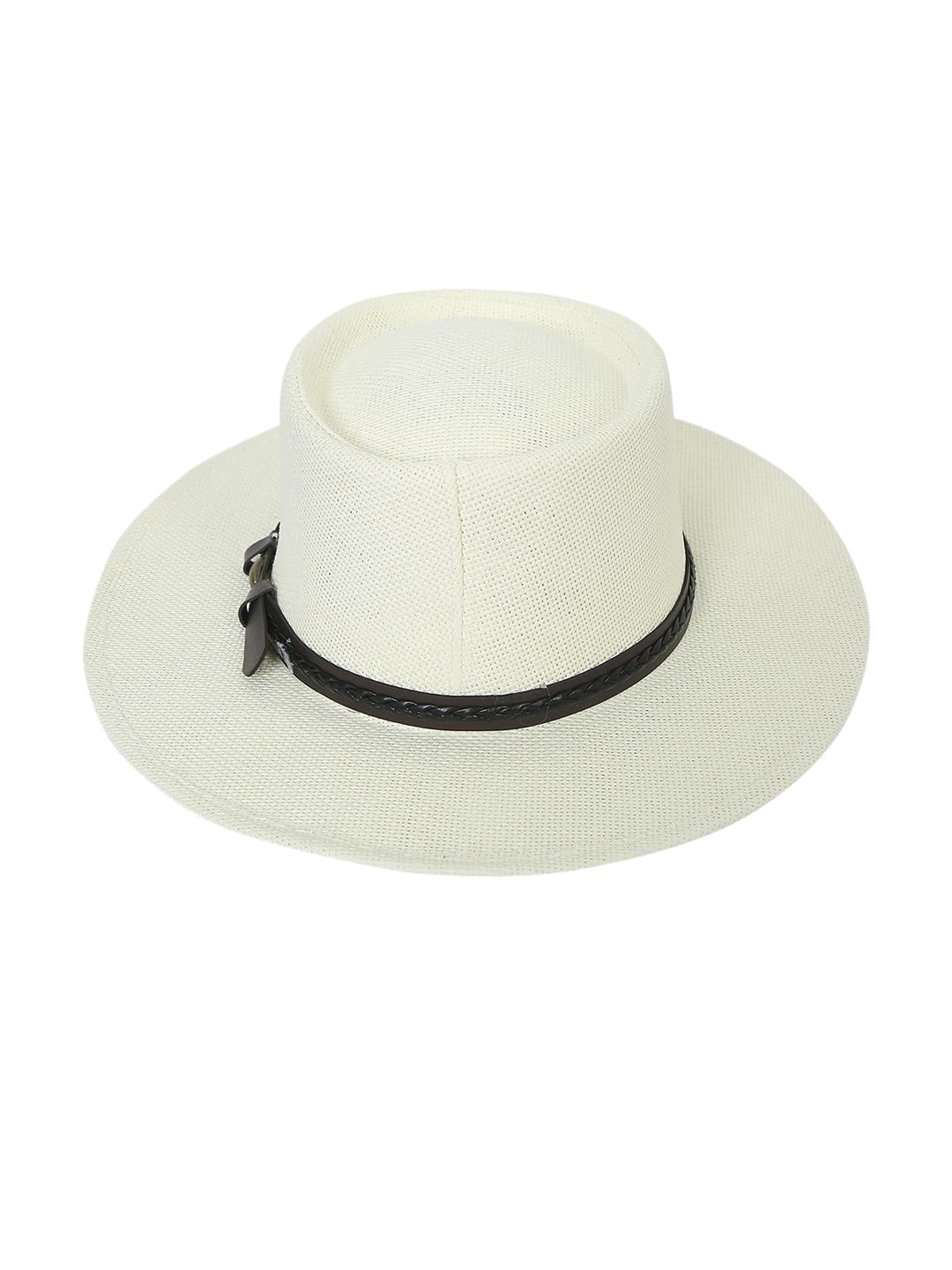 FabSeasons Unisex Cream-Coloured Solid Sun Hat