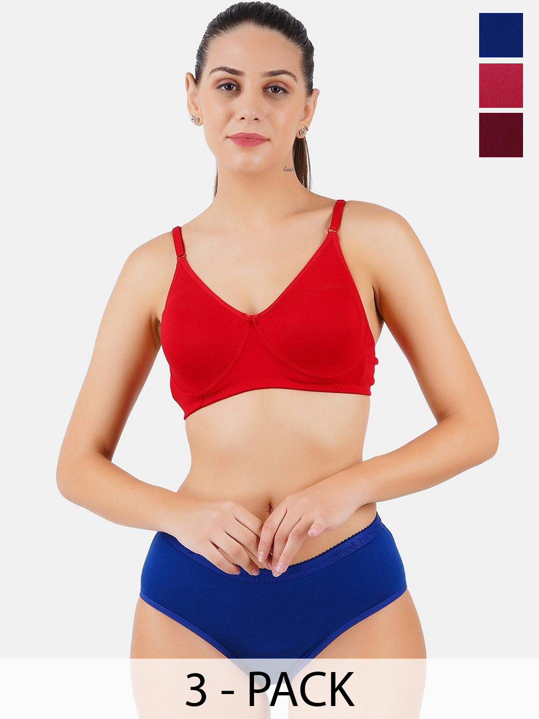 Ramraj Women Pack Of 3 Seamless Hipster Briefs