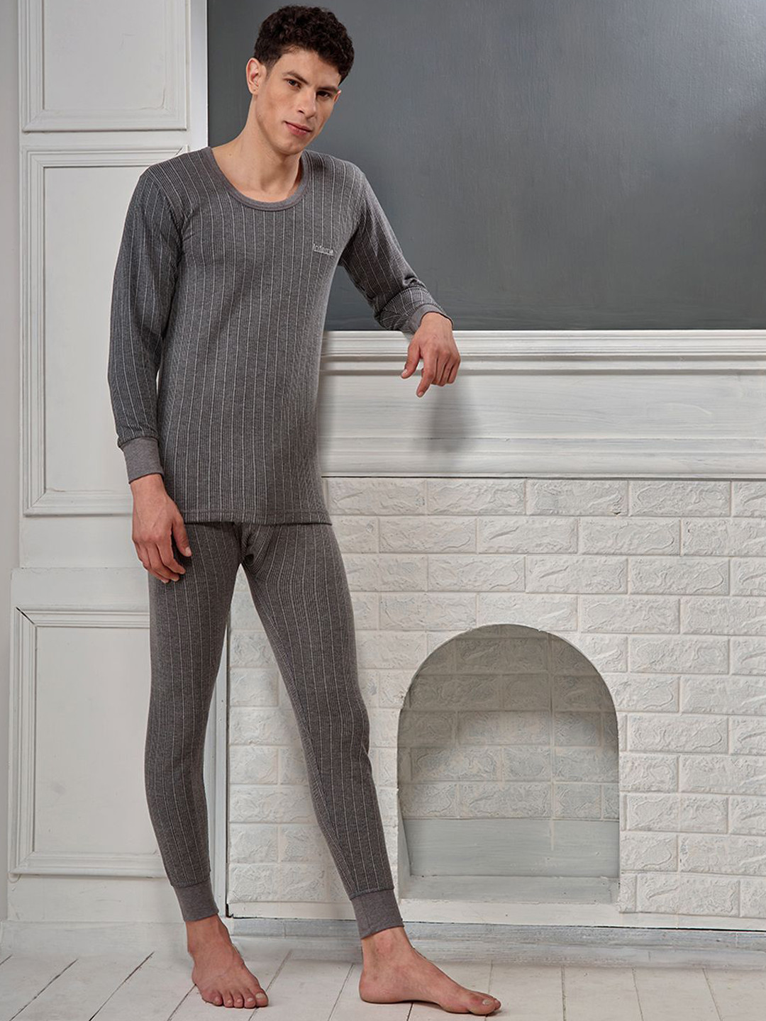 INFERNO Men Crew Neck Thermal Top and Pant Set