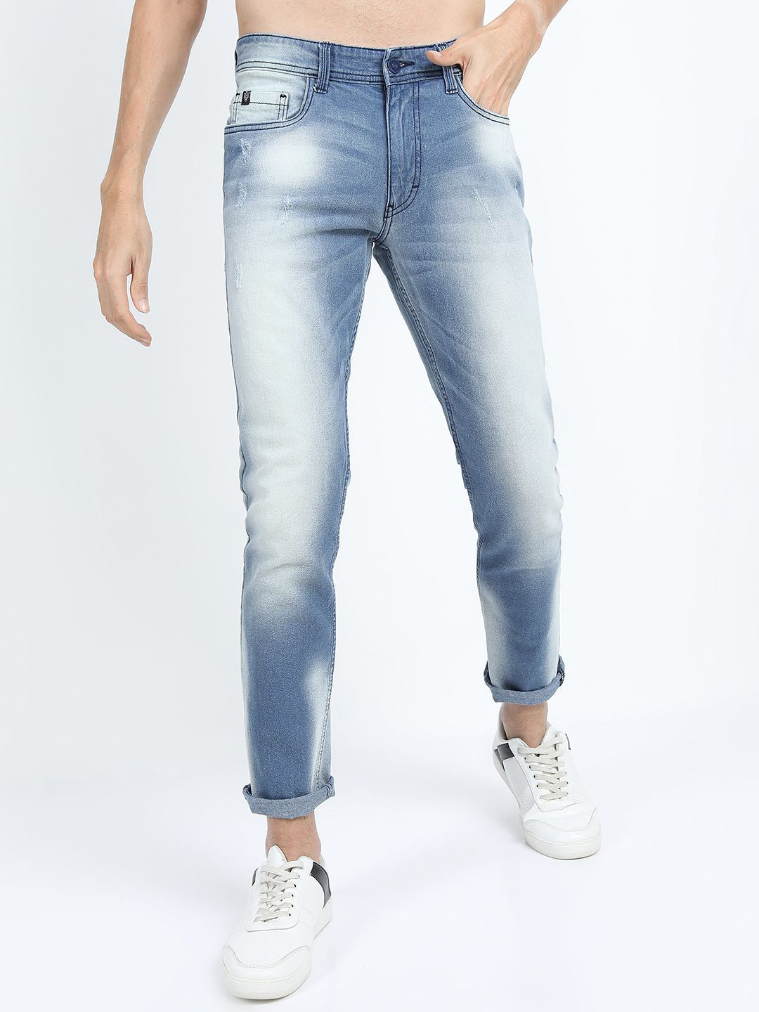 LOCOMOTIVE Men Slim Fit Heavy Fade Stretchable Jeans