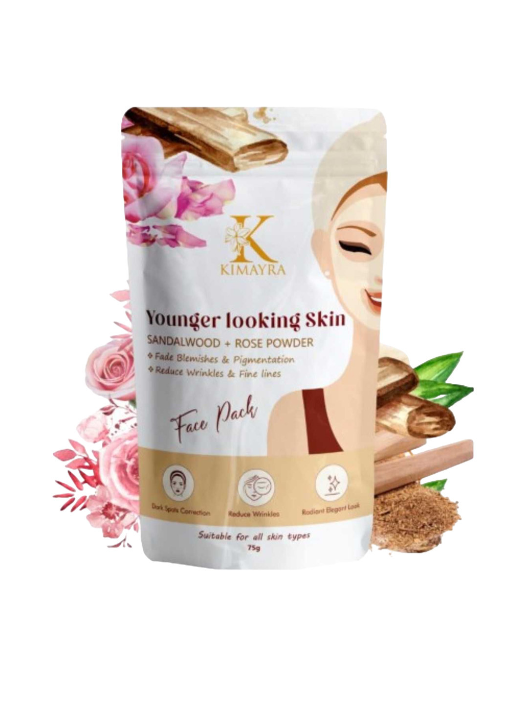 Kimayra World Sandalwood & Rose Face Pack Powder-75g