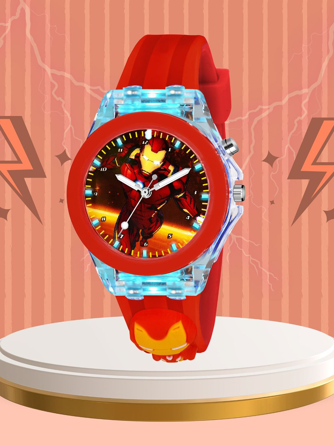 SWADESI STUFF Unisex Kids Dial & Straps Analogue Multi Function Watch MULTI LIGHT RED IRON