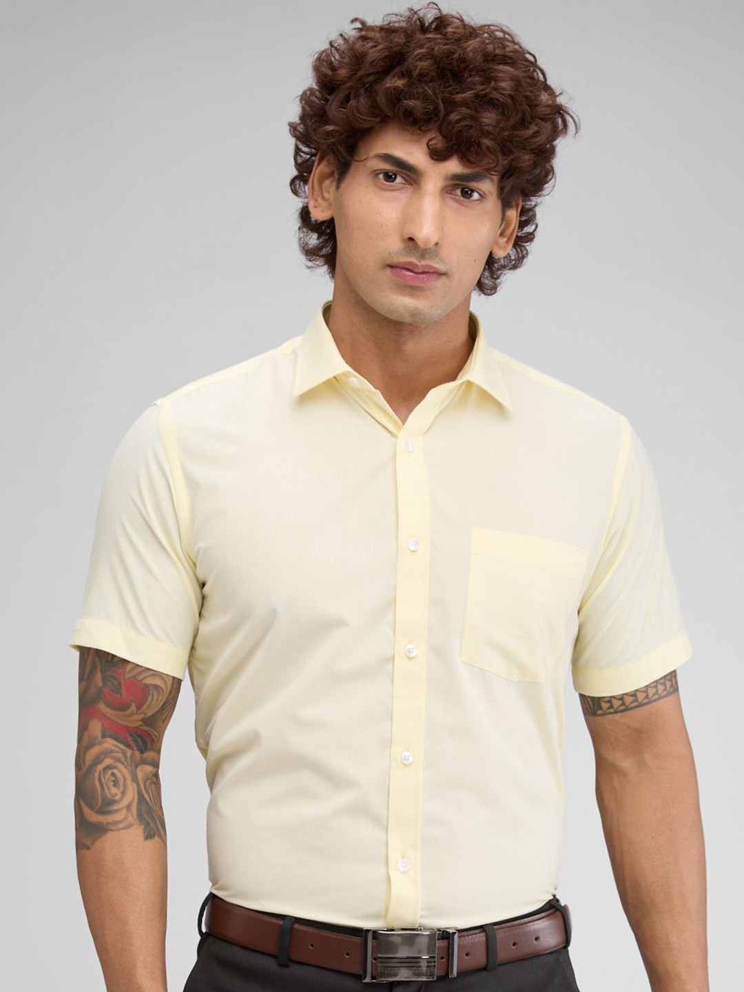 Park Avenue Men Spread Collar Solid Formal Shirt