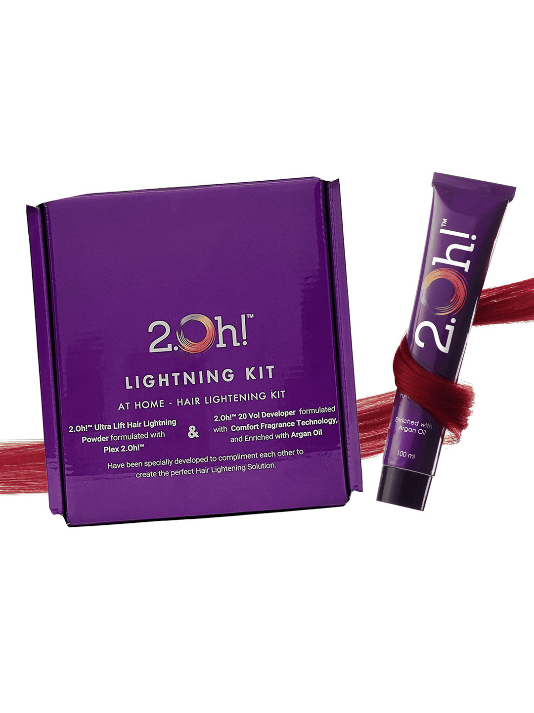 2.Oh! DIY Combo: Hair Bleach Kit + Semi Permanent Hair Colour - 100 ml - Bordeaux Wine