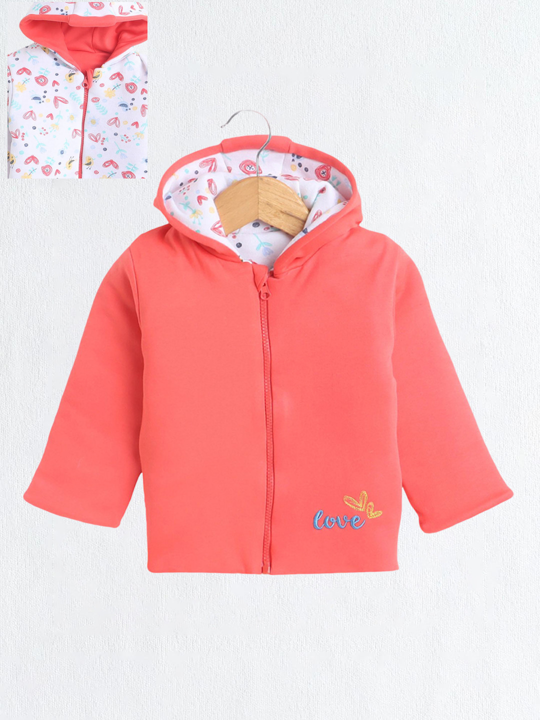 BUMZEE Girls Reversible Conversational Printed Padded Jacket