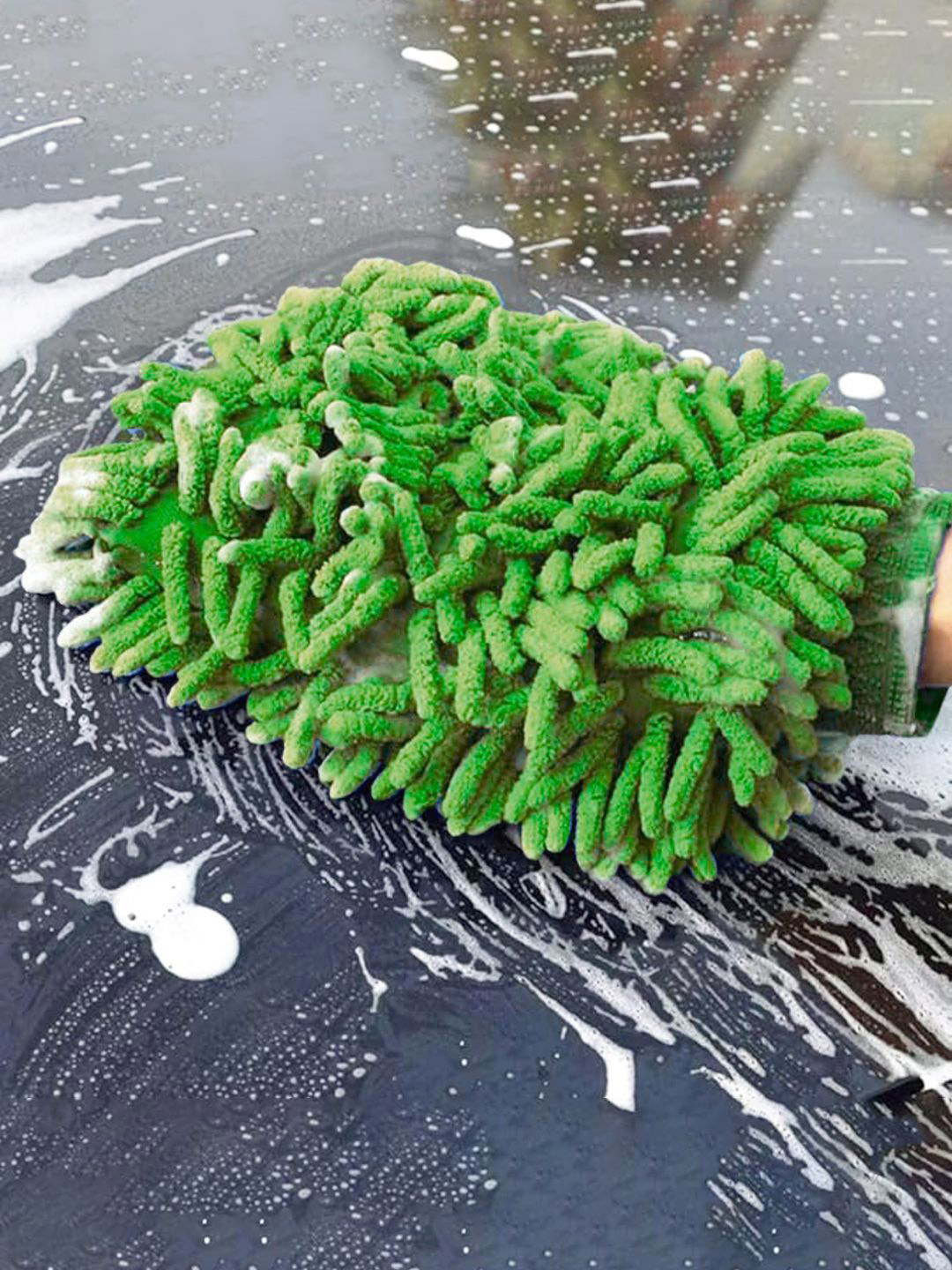 Kuber Industries Green 100GSM Double Sided Microfiber Kitchen Glove