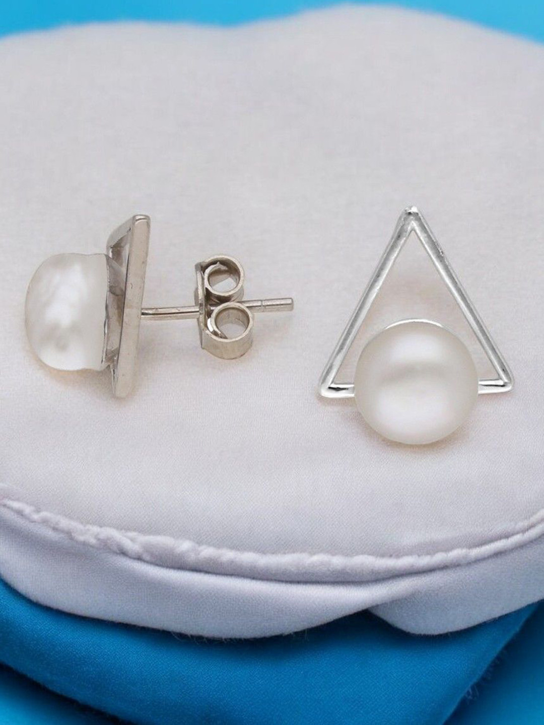 Sri Jagdamba Pearls Dealer Iconic 925 Silver Circular Studs