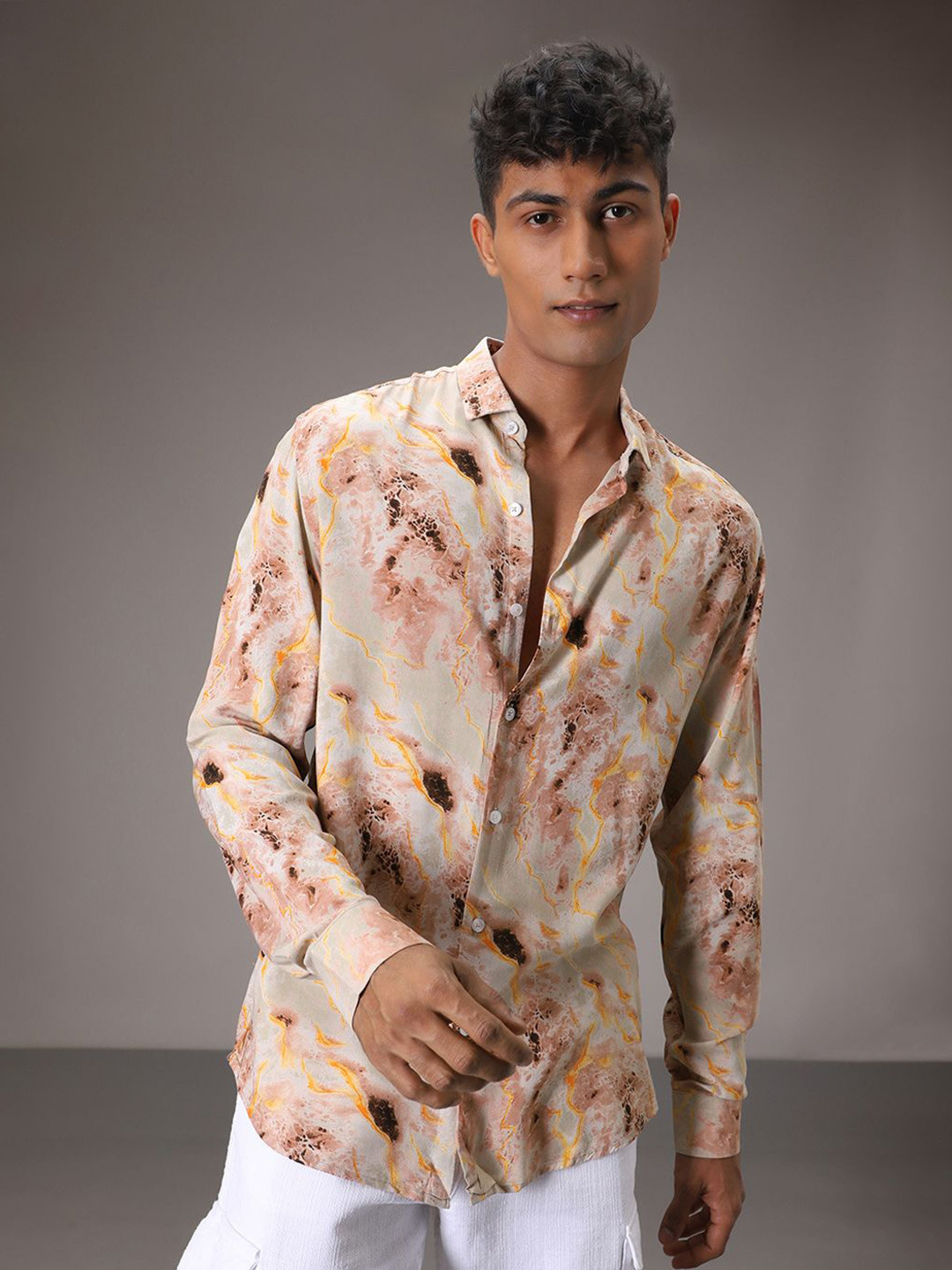 Banana Club Men Classic Abstract Printed Casual Shirt