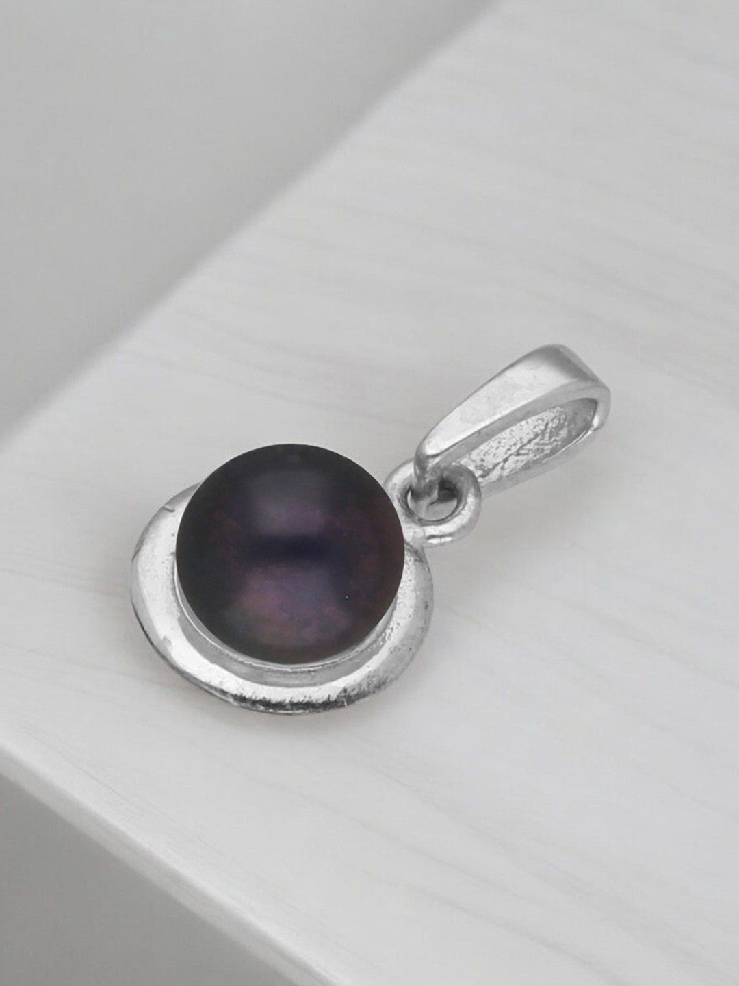 Sri Jagdamba Pearls Dealer 92.5 Sterling Silver-Plated Lipika Opera Circular Pendant