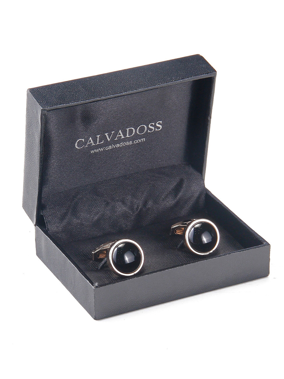 Calvadoss Rose Gold-Plated Round Cufflink