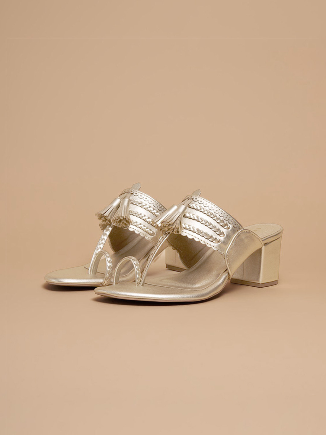 ERIDANI Eshika Kolhapuri Braided Heels