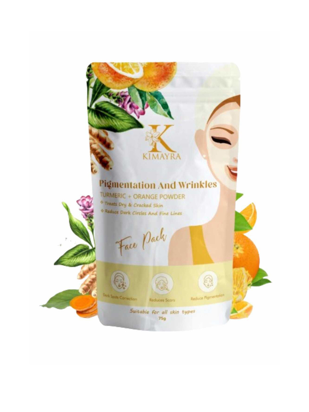 Kimayra World Turmeric & Orange Face Pack Powder-75g