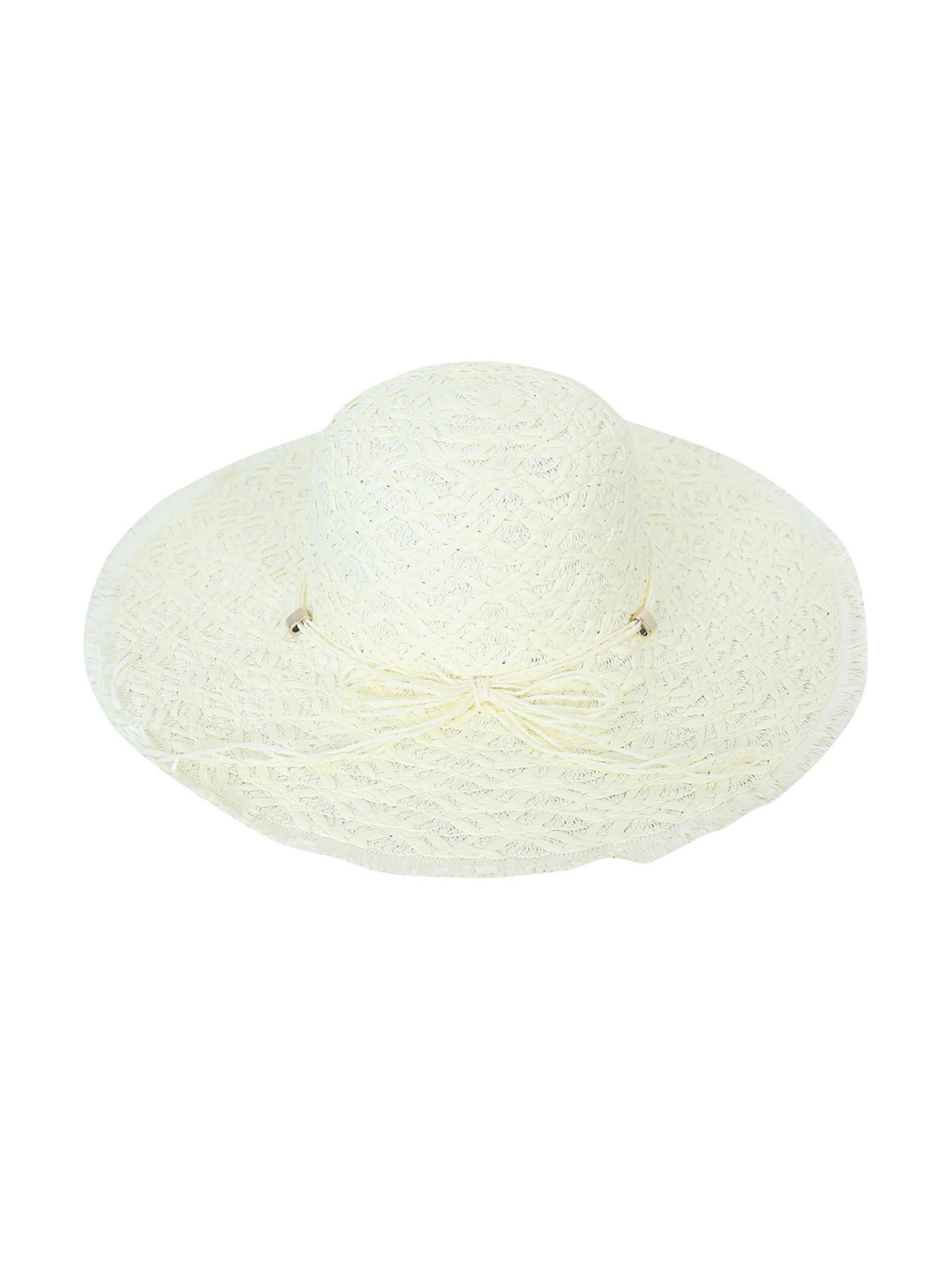 FabSeasons Women Cream-Coloured Self Design Sun Hat