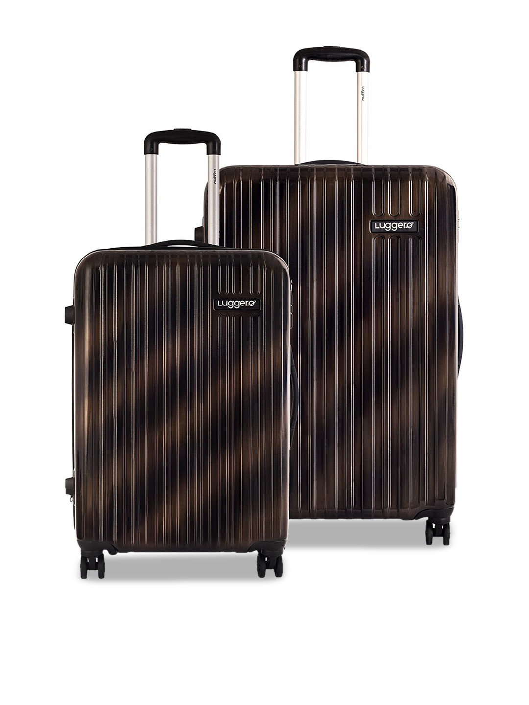 Luggero Set Of 2 360-Degree Rotation Textured Hard-Sided Trolley Bags