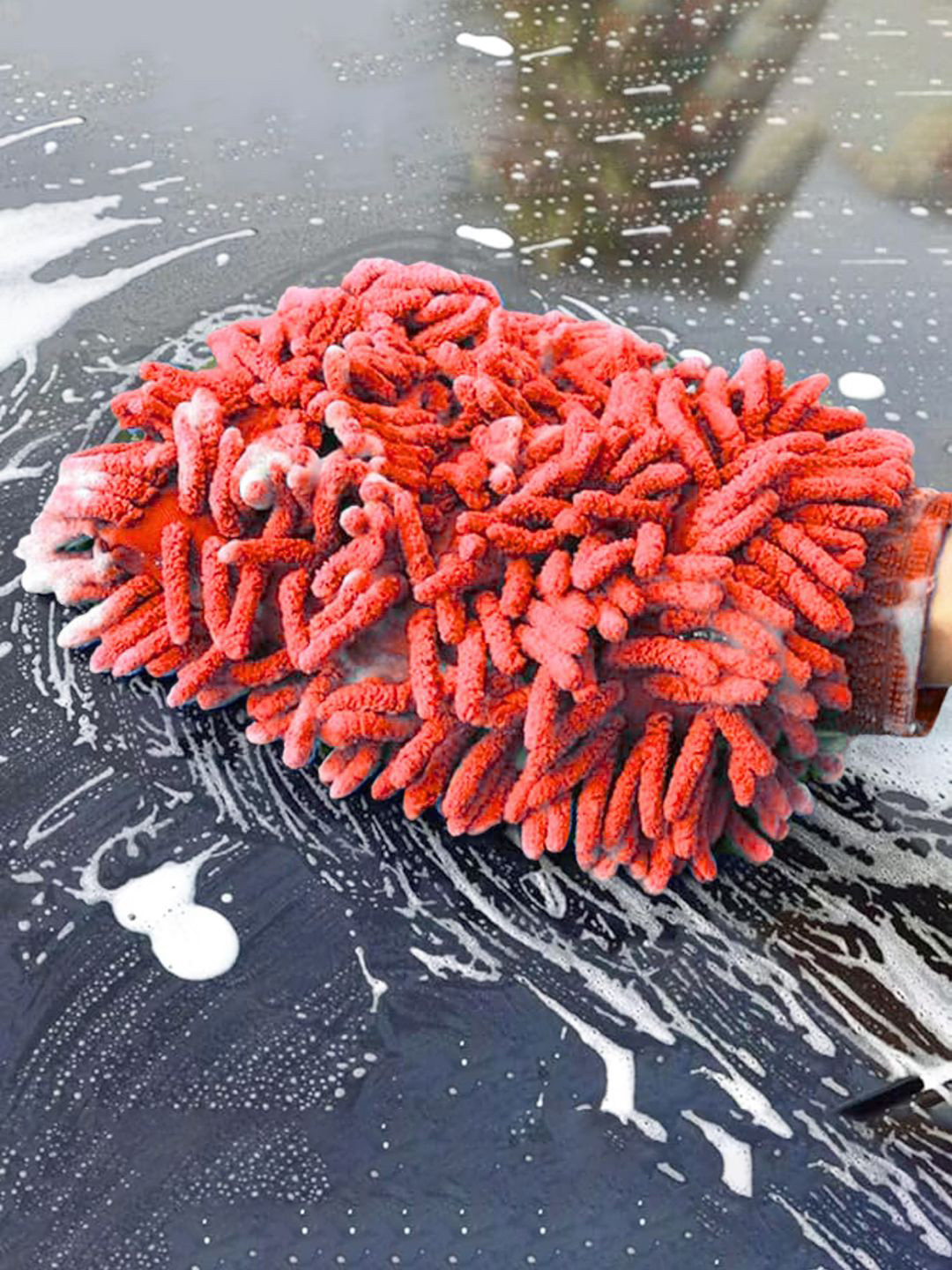 Kuber Industries Red 6 Pieces Textured 100 GSM Double-Sided Cleaning Gloves