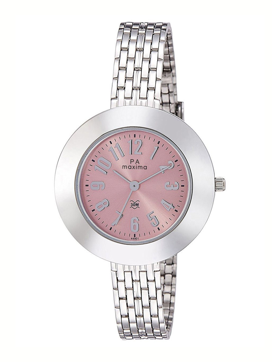 maxima Women Embellished Dial & Stainless Steel Straps Analogue Watch O-44901CMLI