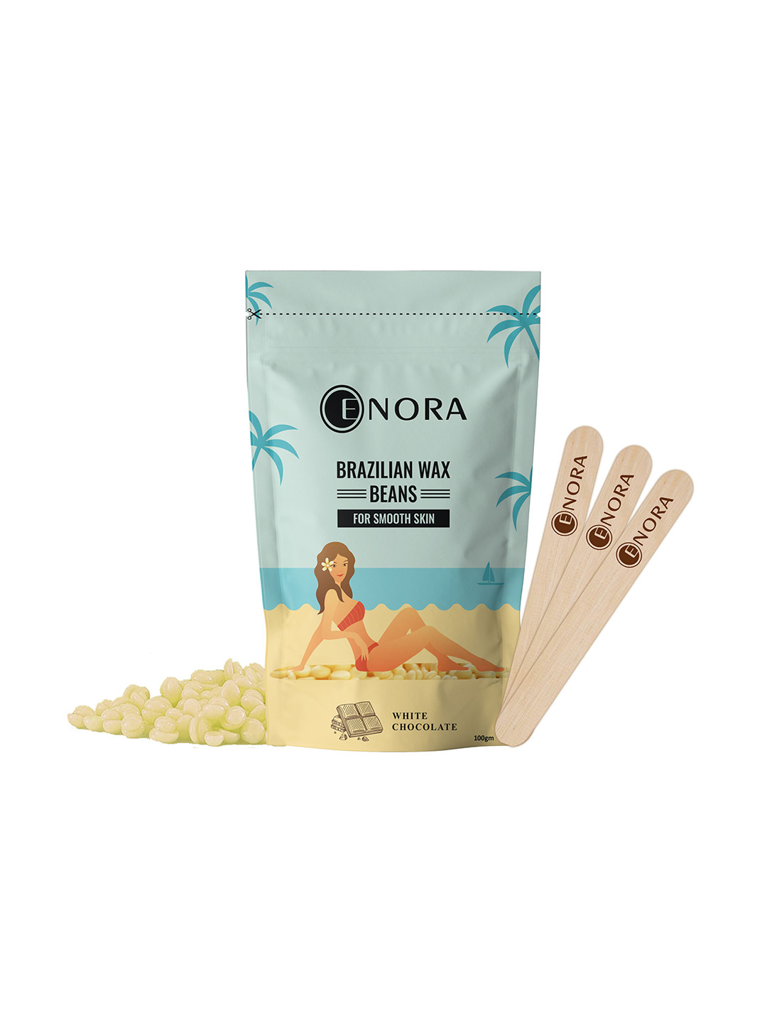 ENORA White Chocolate Hair Removal Brazilian Hard Wax Beans-100g