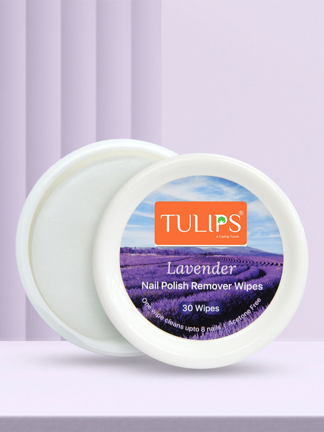 TULIPS Set Of 4 Lavender Nail Polish Remover Wipes-30 Wipes Each