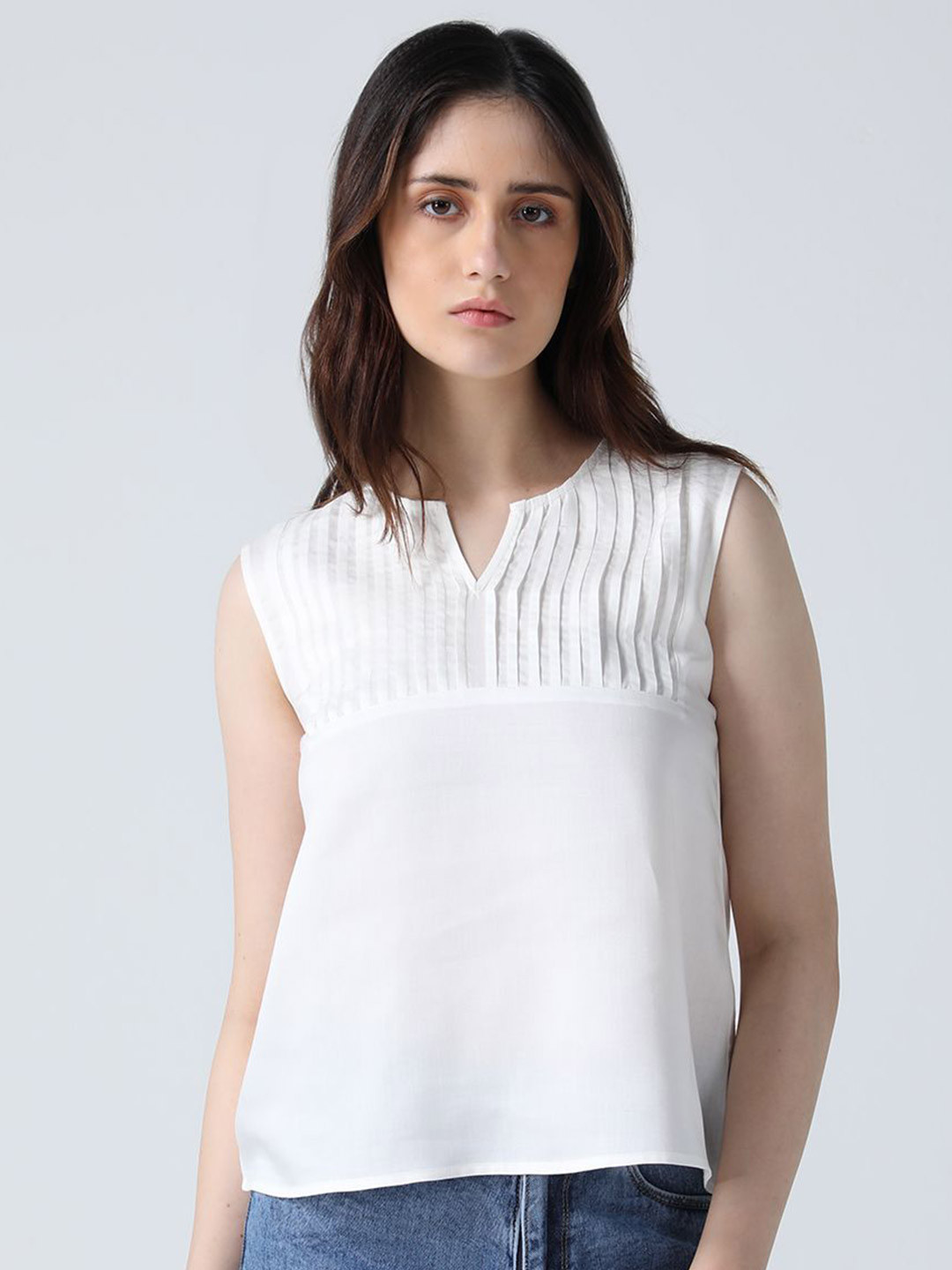IDK Women Solid Round Neck Top