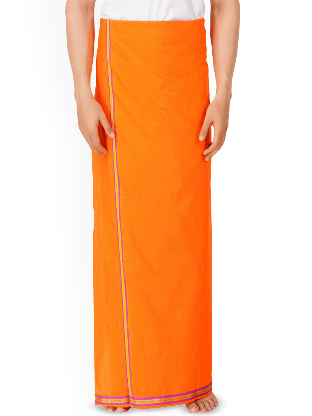 Ethazh Men Dhotis With Matching Dark Border