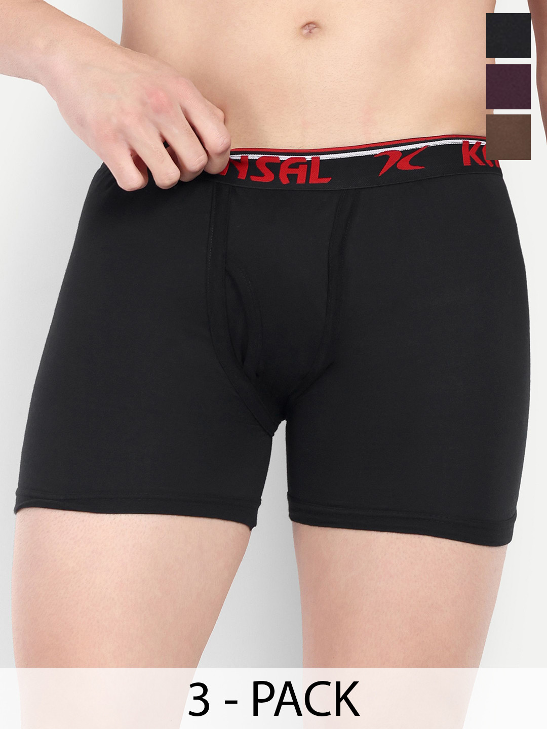 KANSAL Men Pack Of 3 Mid-Rise Short Trunks 2-MNF_P3_MNMst