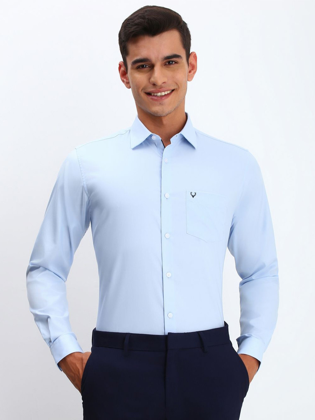 Allen Solly Men Spread Collar Solid Cotton Slim Fit Formal Shirt