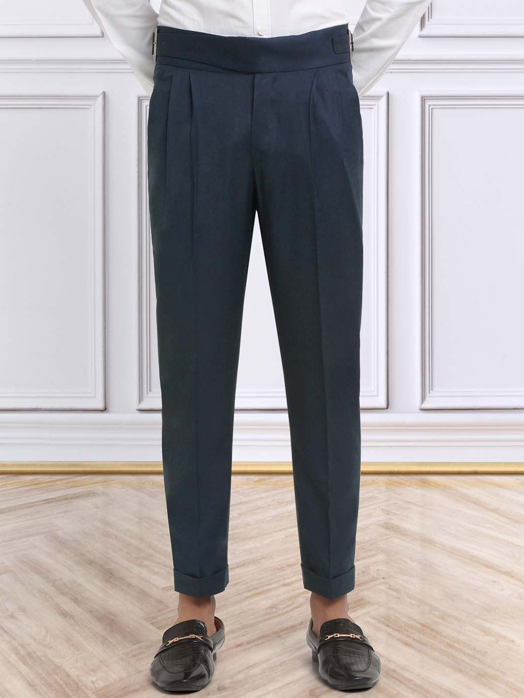 KLOTTHE Men's Cotton Rich Solid Slim Fit Gurkha pants