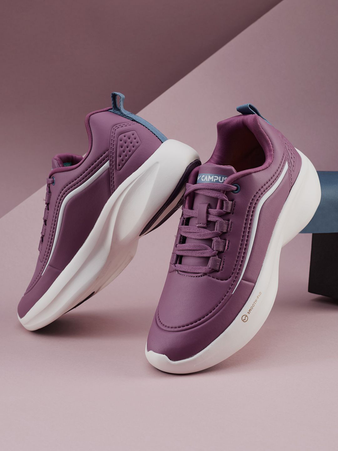 Campus Women BEETLE PU Solid Lace-Ups Sneakers