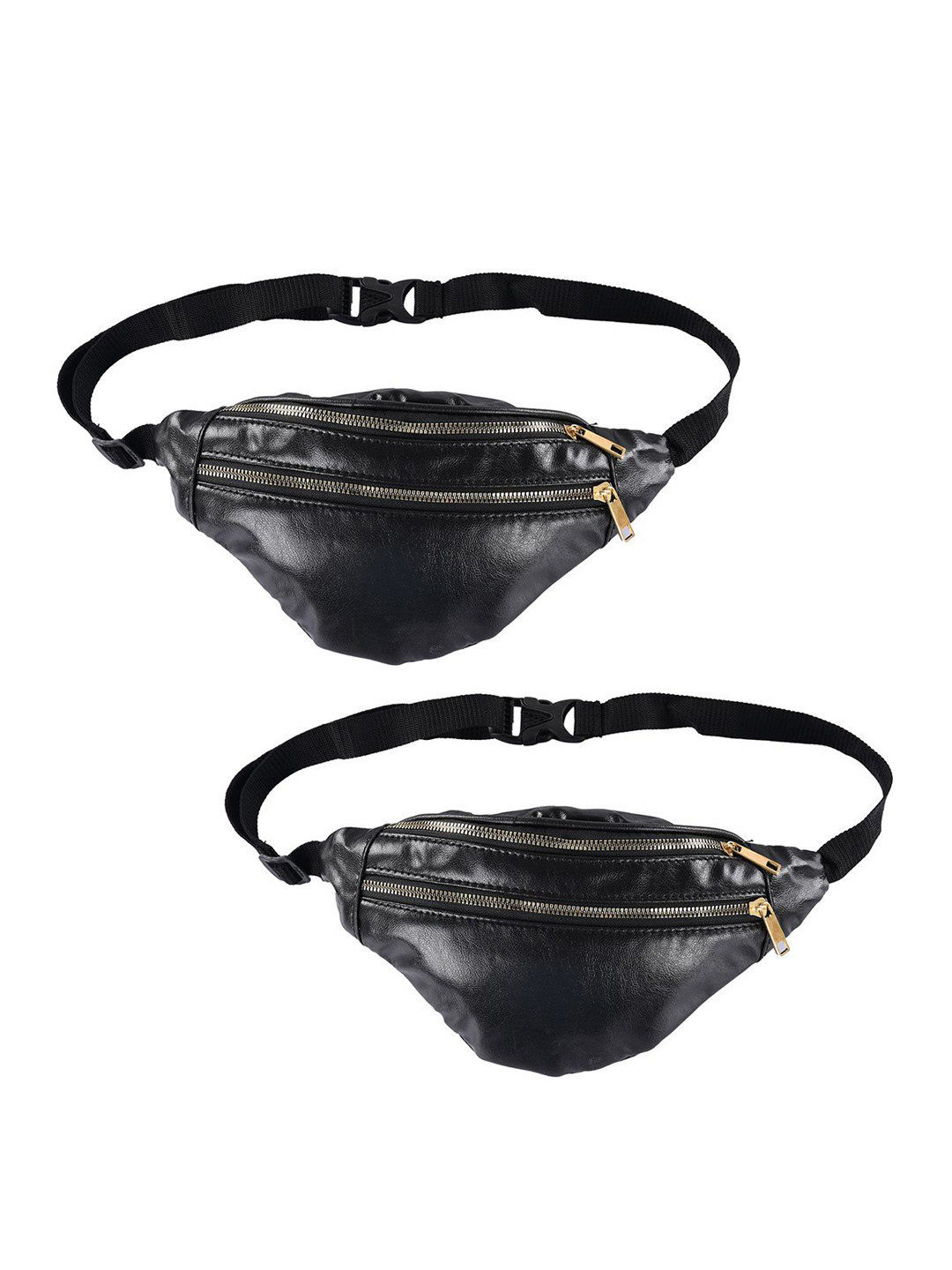 Kuber Industries Unisex Pack Of 2 Leather Waterproof Adjustable Waist Pouch