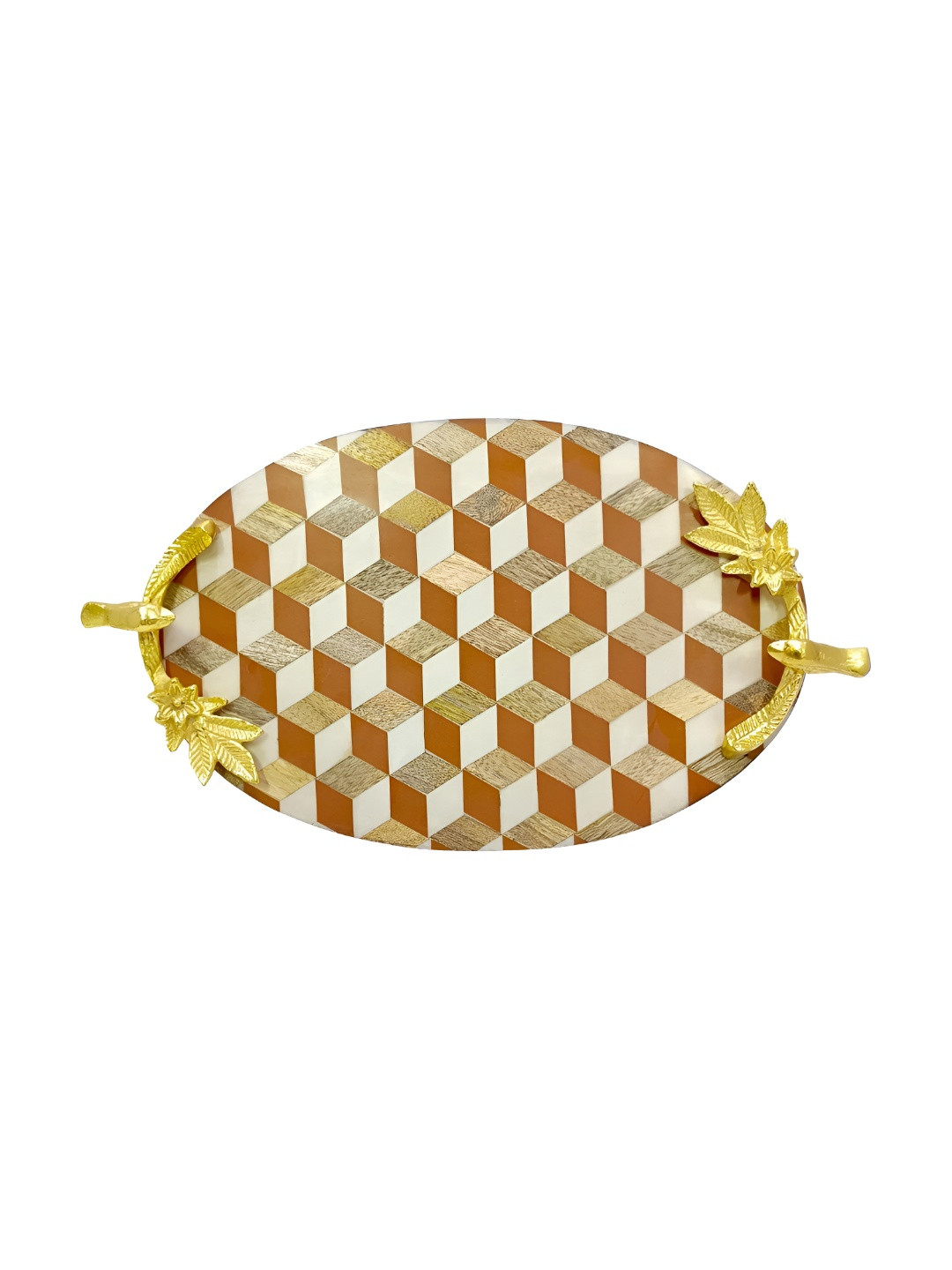 Extreme Karigari White Wood Serving Tray