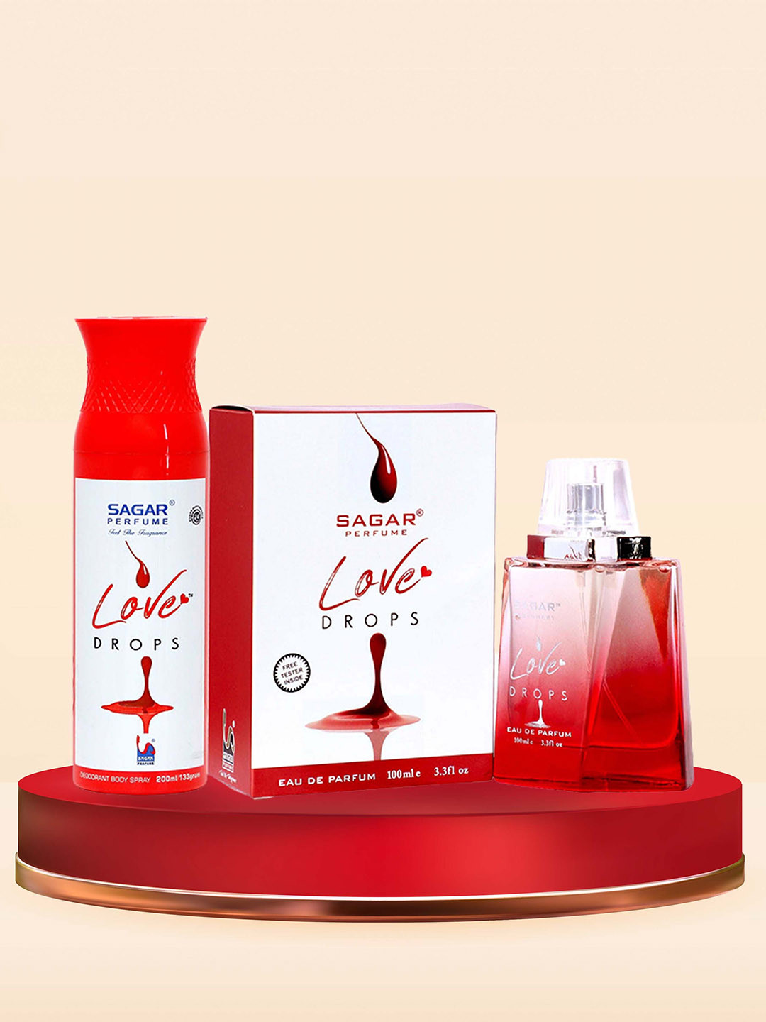 SAGAR PERFUMERY Set Of 2 Love Drops Eau De Parfum & Deodorant Spray Combo