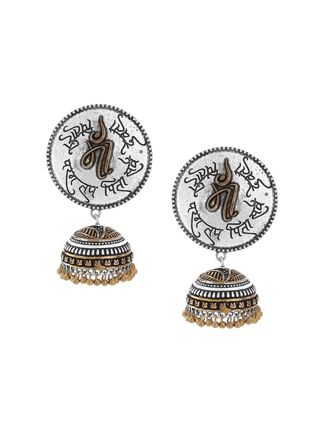 Stefan Gold Plated Contemporary Enamelled Jhumkas