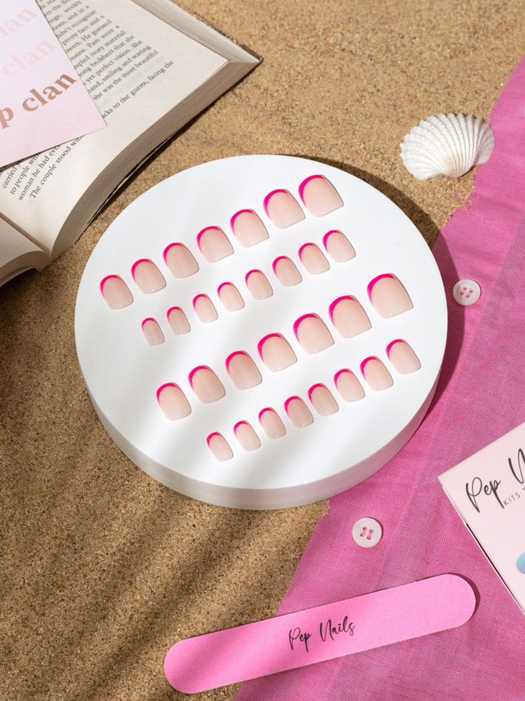 Pep Nails 30 Pcs Artificial Press On Nails Shade - Pink