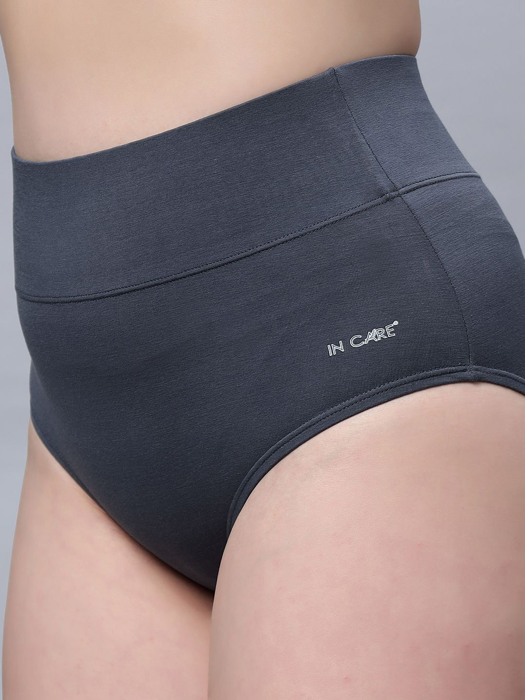 In Care Assorted Belly Control Shaper High Rise Hipster Briefs - ICIB-030_DARKGREY_M