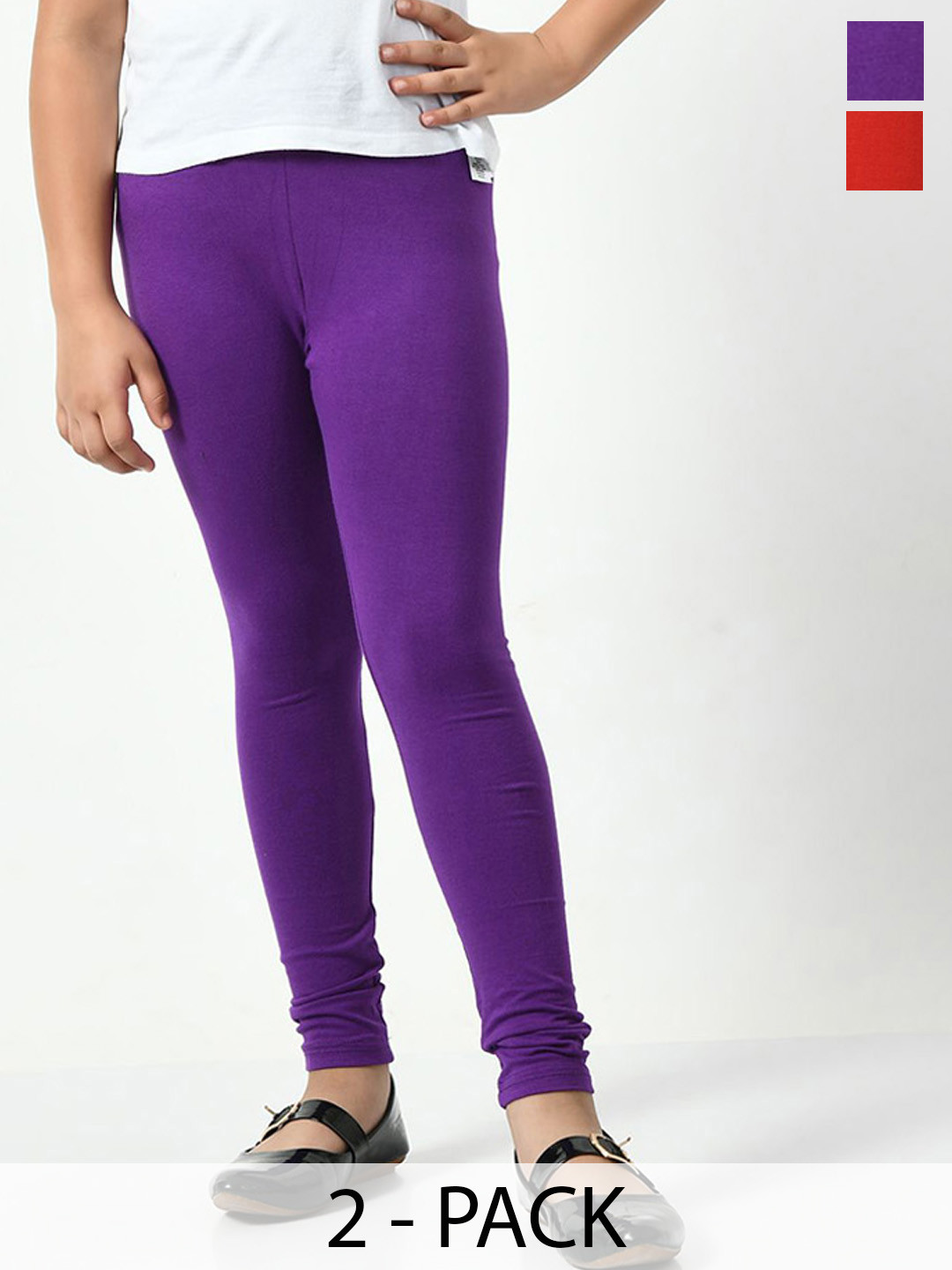 KAYU Pack Of 2 Girls Ankle Length Leggings