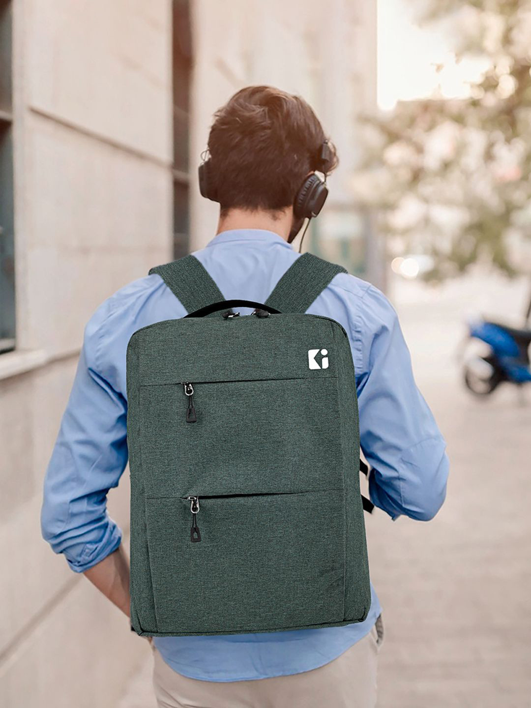 Kuber Industries MenGreen  Solid Padded office College & Business Laptop Bag  6 compart