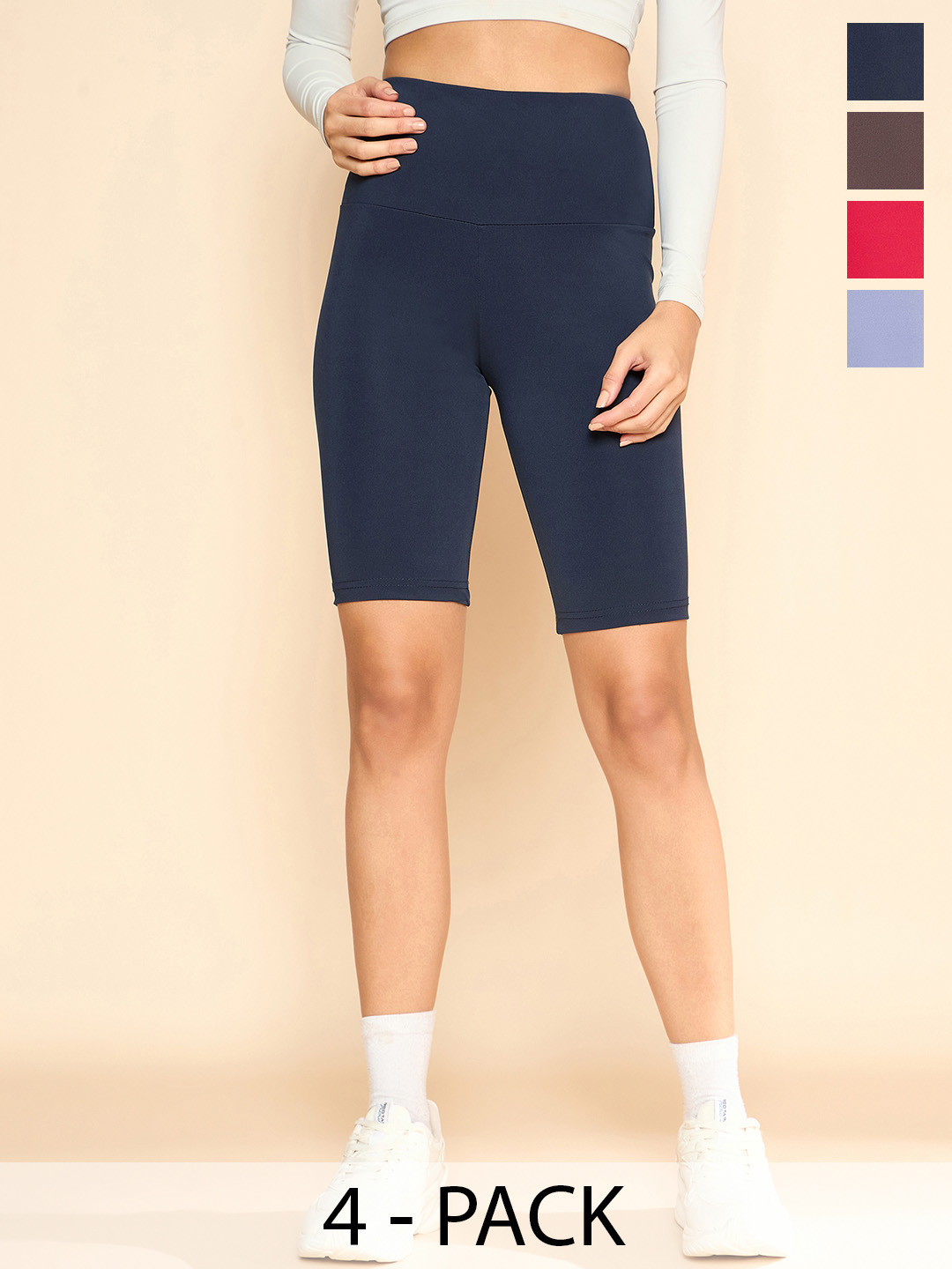 COLOR CAPITAL High-Rise Knee-Length Tights Pack Of 4